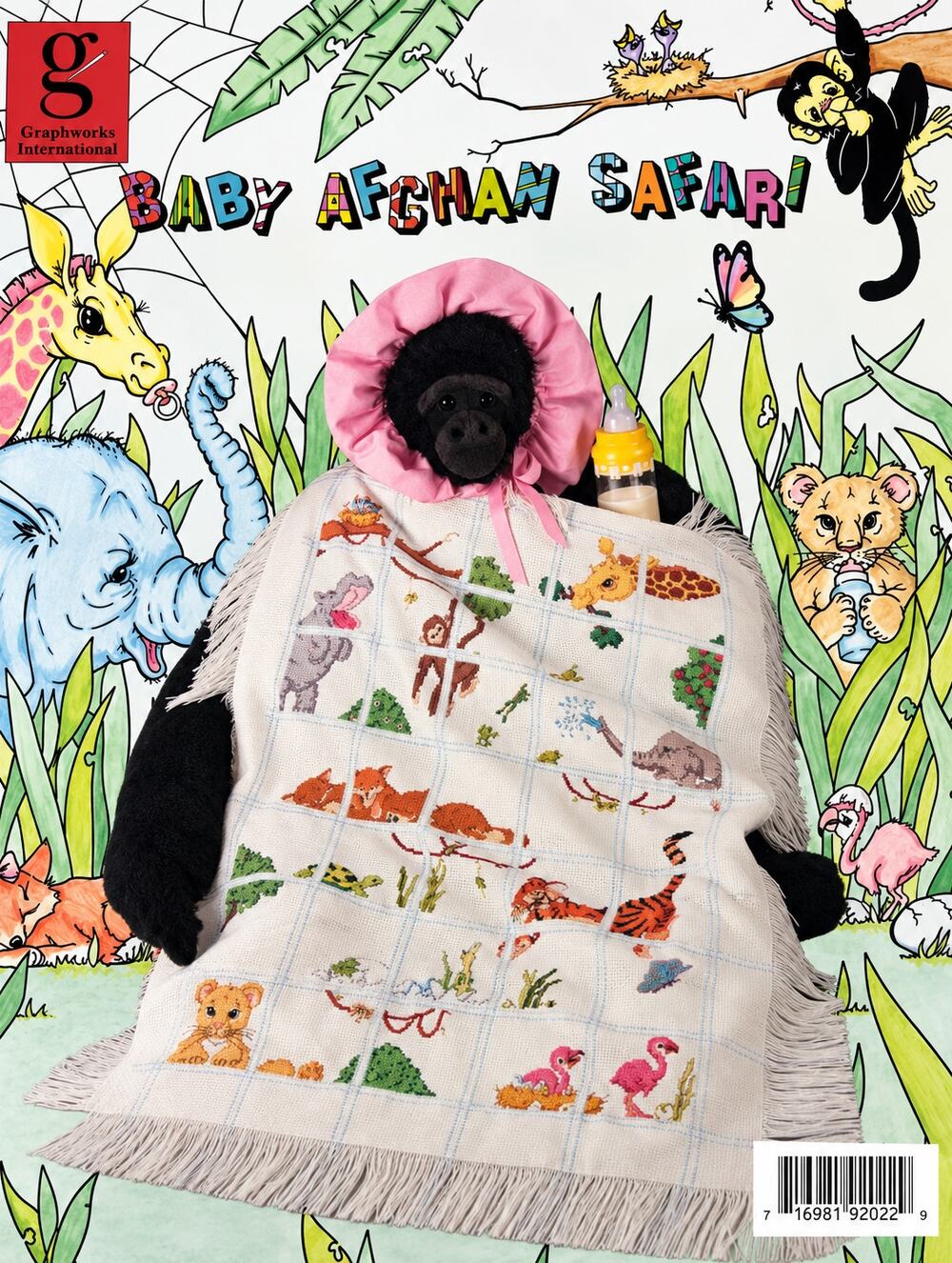 GRAPHWORKS INTERNATIONAL AFGHAN SAFARI II PATTERN BOOK 1992 Cross Stitch Animal